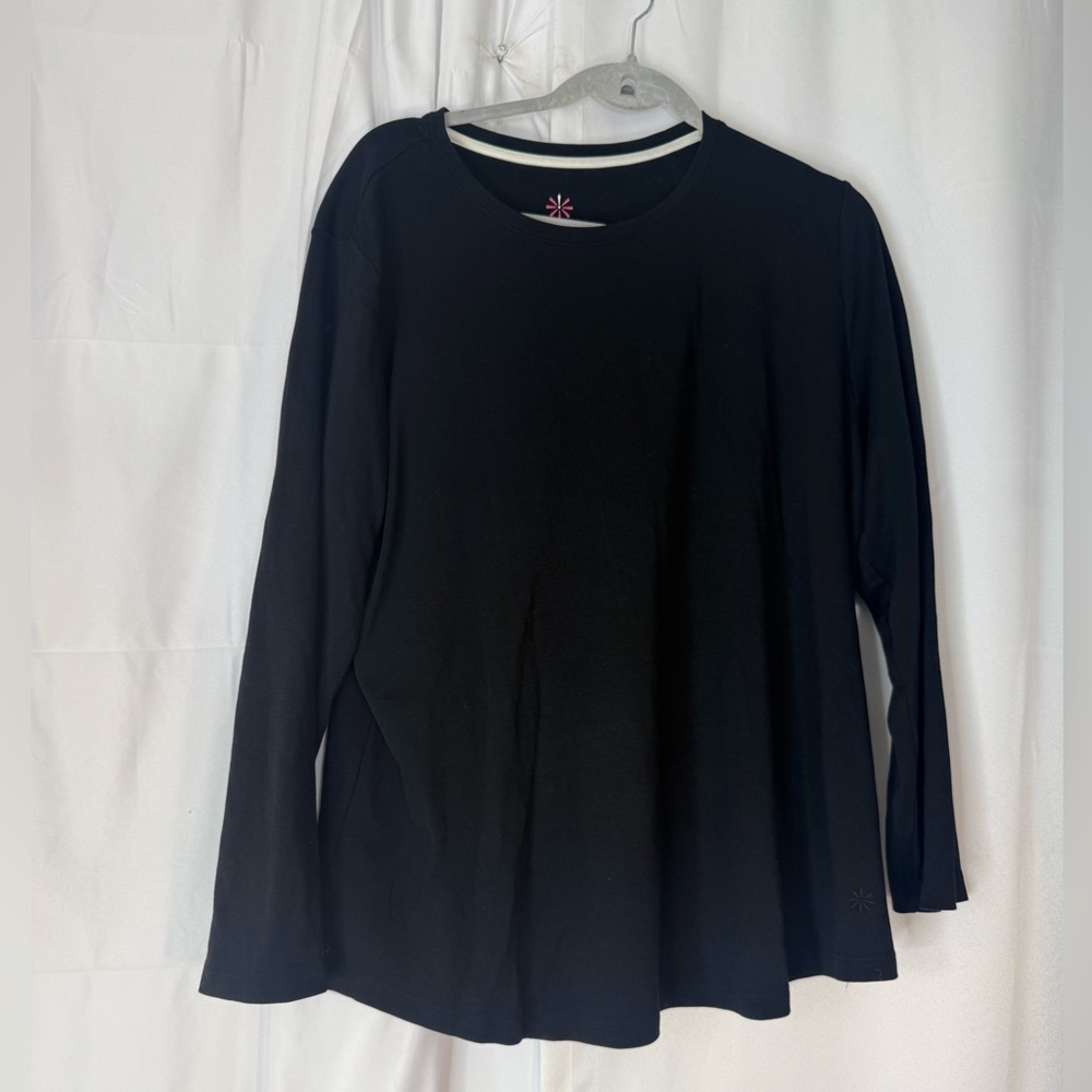 Isaac Mizrahi Black Long Sleeve Blouse